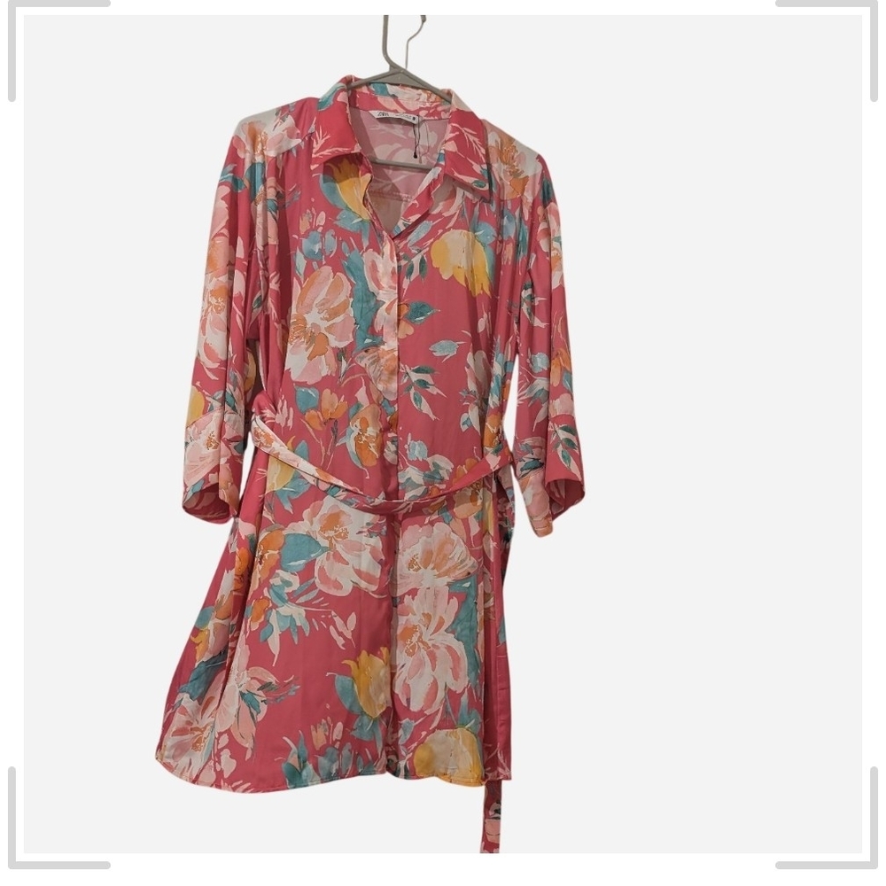 Pre -owned Floral Pink Women's Robe - Picture 2 of 9